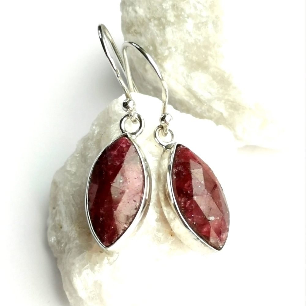 New Ruby in sterling silver earrings - Picture 4 of 7